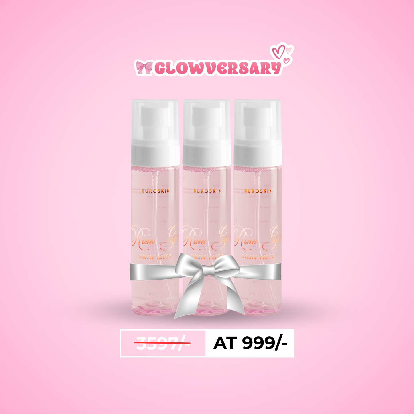 3 Rose Glass Mists at ₹999