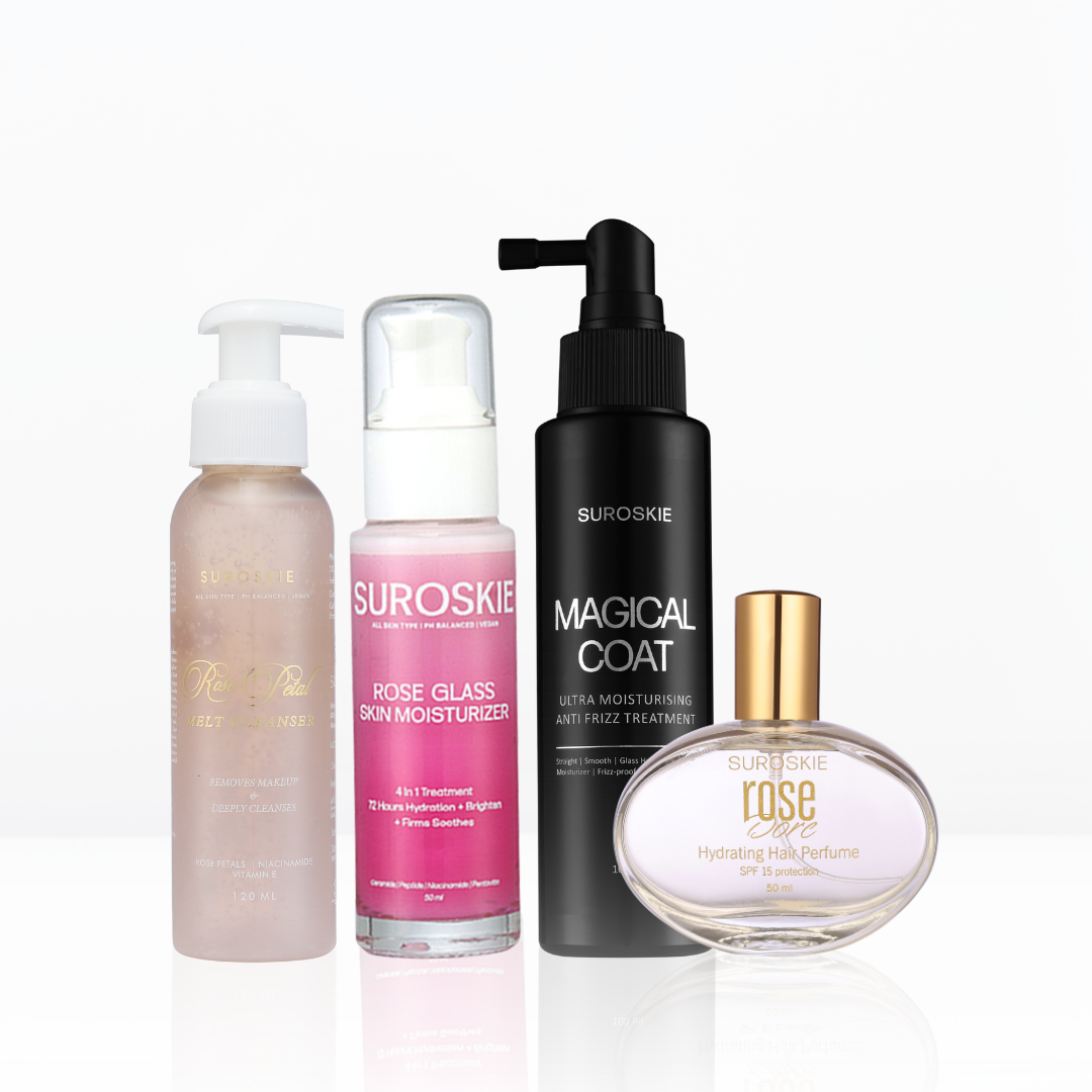 Rose infused self-care ritual ( 1.Rose Petal Cleanser + 2.Rose Moisturizer + 3.Rose Dore + 4.Magical Coat )