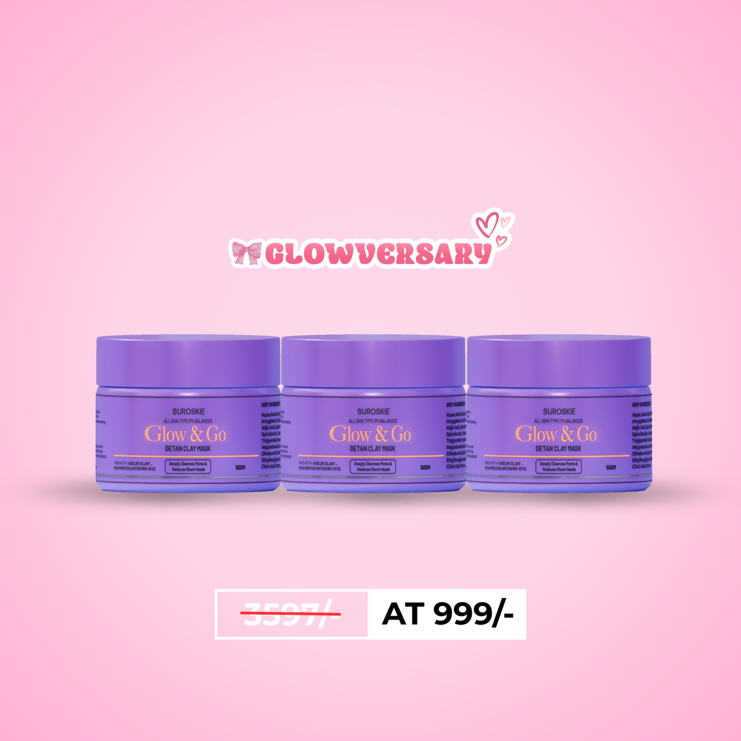 3 Detan Masks (50g each) At ₹999