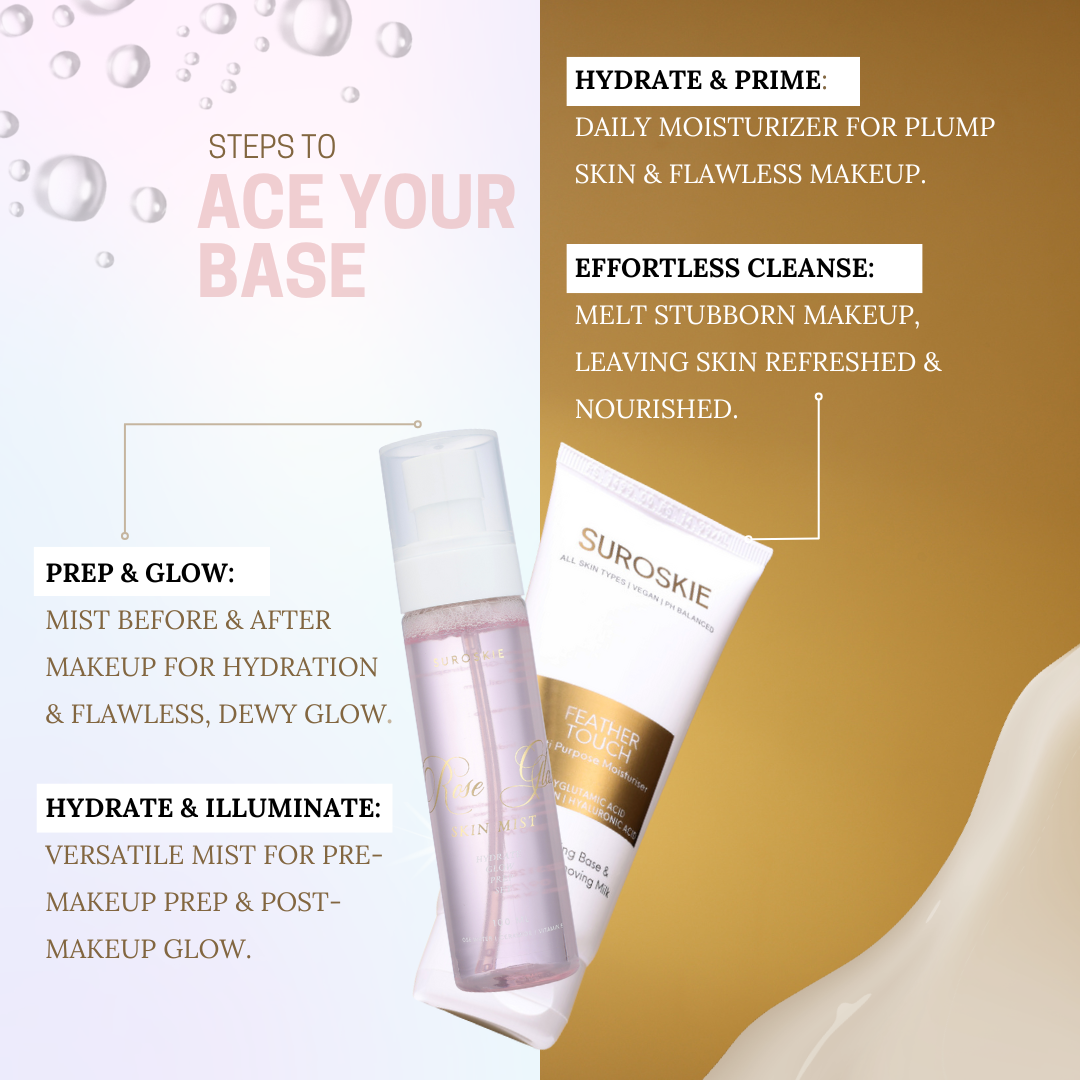 ACE Your Base Combo ( Rose Glass Skin Mist + Feather Touch Moisturiser )