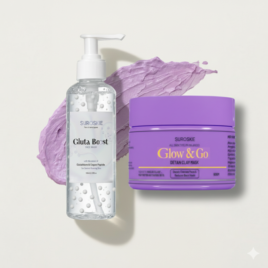 Gluta Facewash & Glow & Go Detan Mask