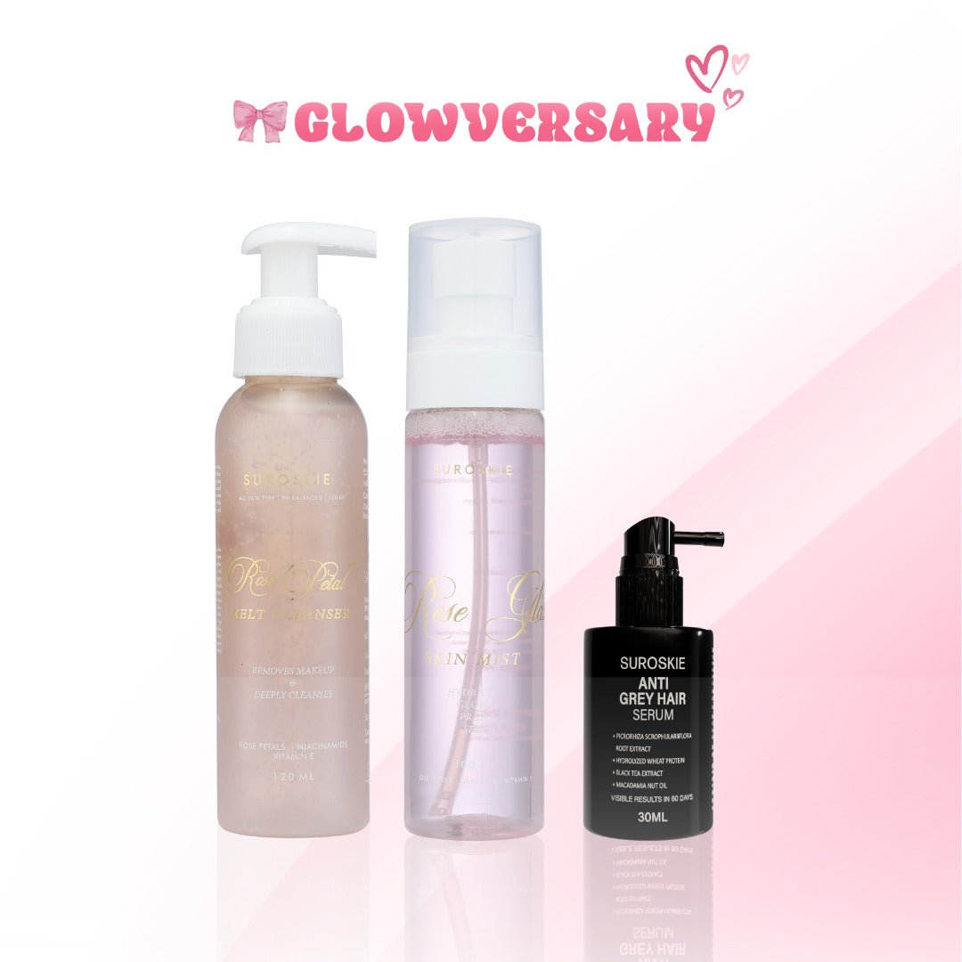 Glow-Versary Duo (ROSE CLEANSER & ROSE GLASS MIST) + Your favourite Product