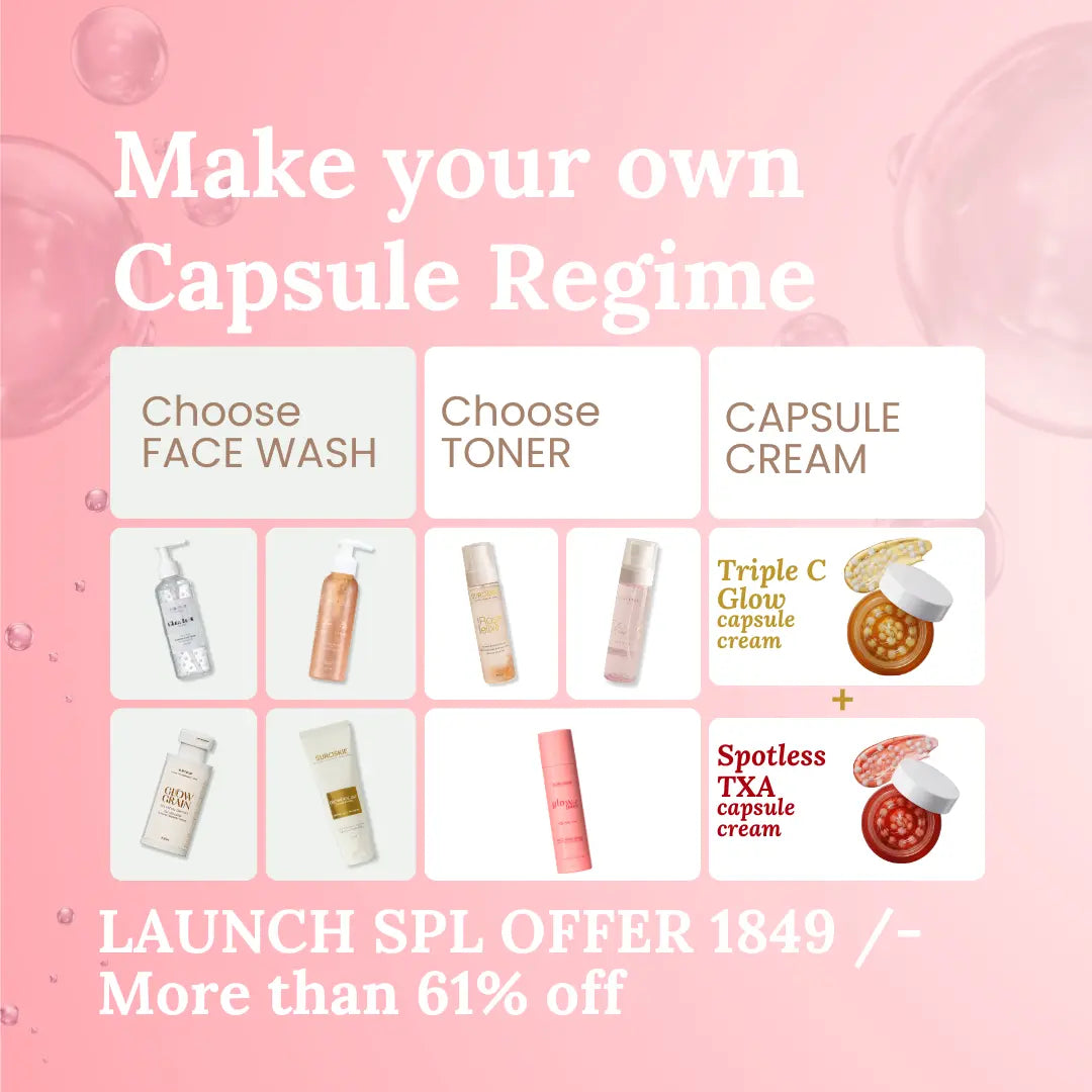 TRIPLE C & SPOTLESS TXA ⁠Capsule Regime ( Any Face wash + Face Toner + Both Glow Capsule Cream )