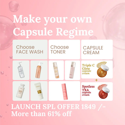 TRIPLE C & SPOTLESS TXA ⁠Capsule Regime ( Any Face wash + Face Toner + Both Glow Capsule Cream )