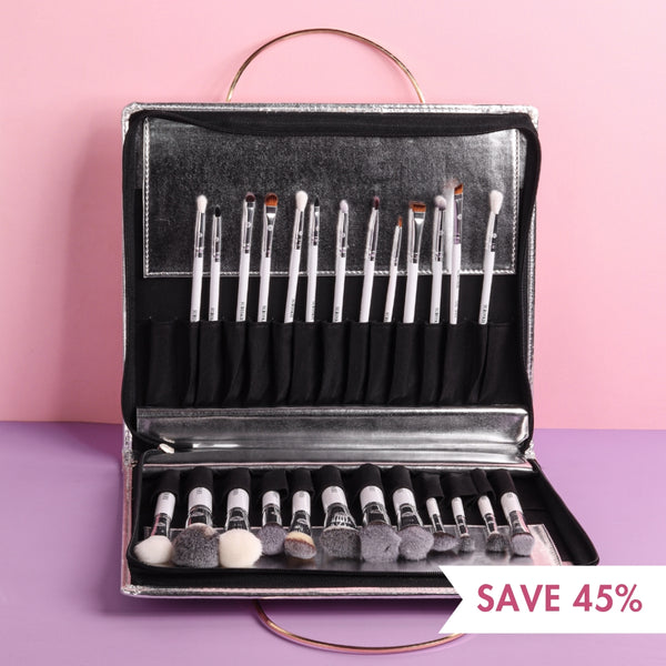 Buy 25 Pcs Makeup Brush Set with Folder Online - Suroskie