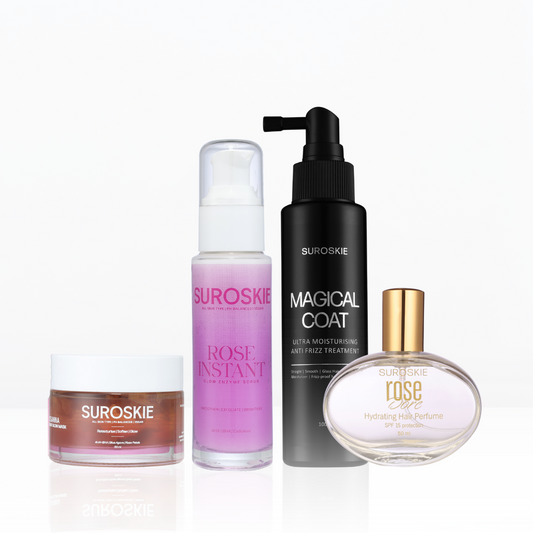 INSTANT RADIANCE RITUAL ( 1.Rose Instant Scrub  +  2.Rosanna Glow Mask  +  3.Magical Coat  +  4.Rose Dore )