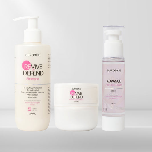 Revive & Defend HairCare Trio Revive & Defend Shampoo + Revive & Defend Instant Glass Hair Mask + Advanced Glass Hair Serum SPF 25