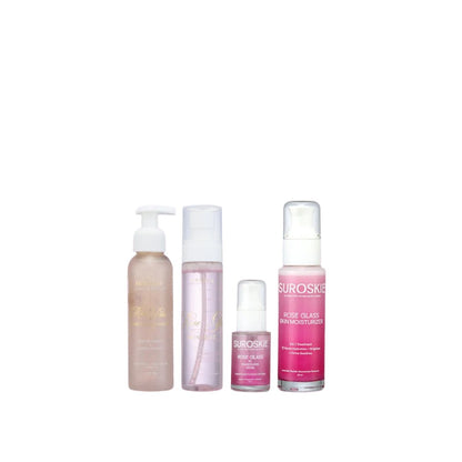 Rose Petal Melt Cleanser + Rose Glass Skin Mist + Rose Glass Serum + Rose Glass Moisturiser