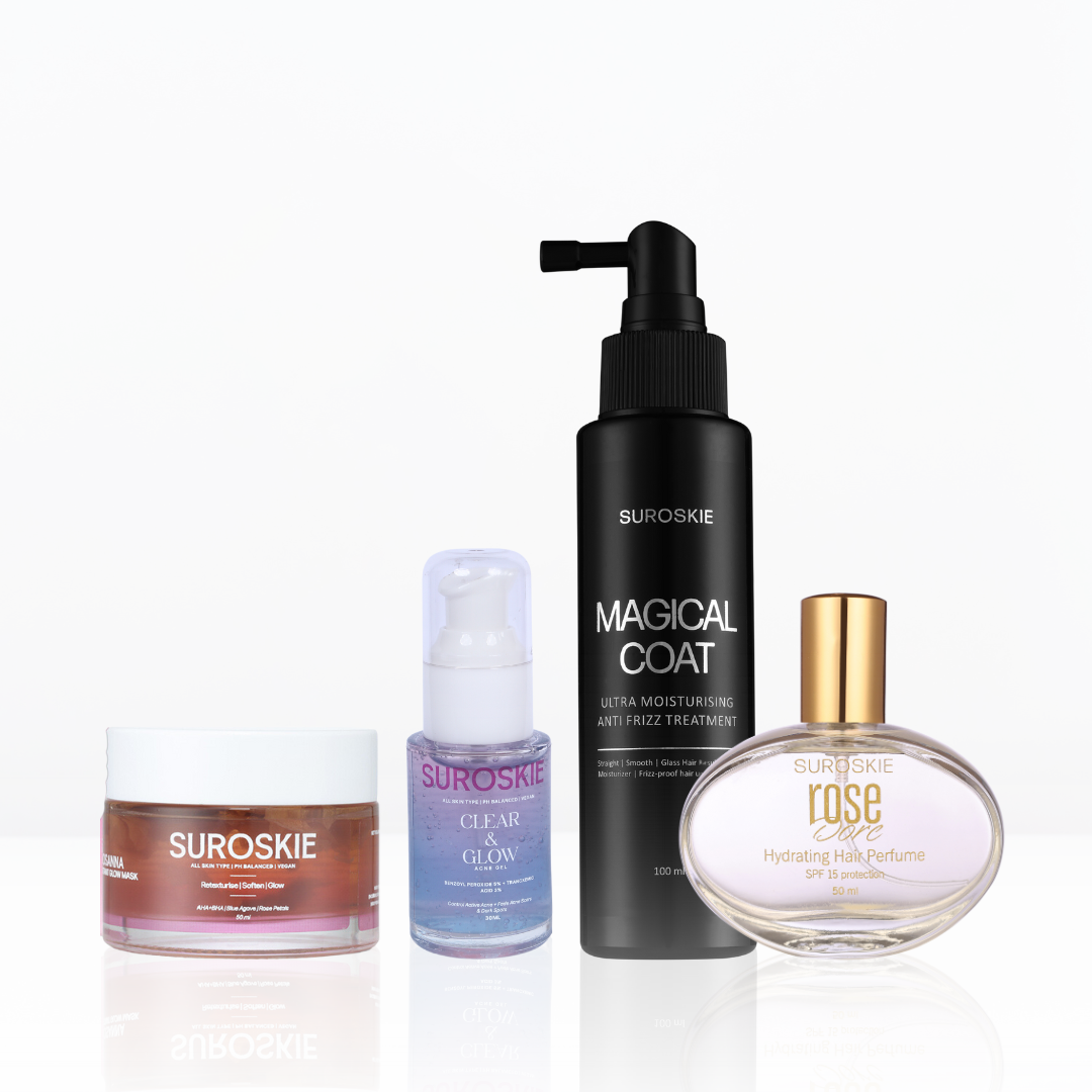 ROSE-INFUSED ACNE SOLUTION SET ( 1.Acne Gel  +  2.Rosanna Glow Mask  +  3.Rose Dore  +  4.Magical Coat )