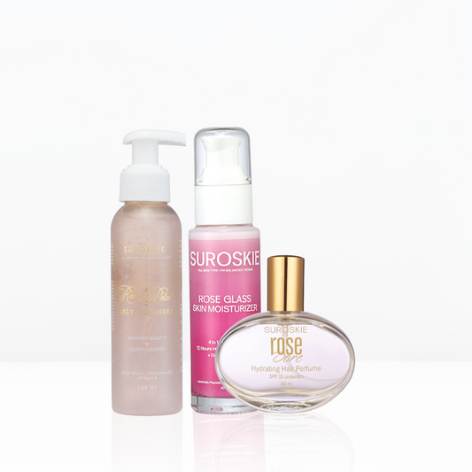 DAILY GLOW AND SHINE ESSENTIALS KIT ( 1.Rose Petal Cleanser  +  2.Rose Moisturizer  +  3.Rose Dore )