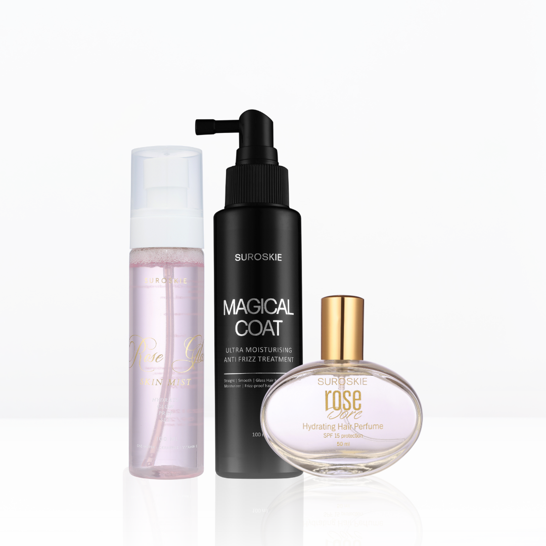 GLOW-BOOSTING GODDESS TRIO ( 1.Rose Skin Mist  +  2.Magical Coat  +  3.Rose Dore )