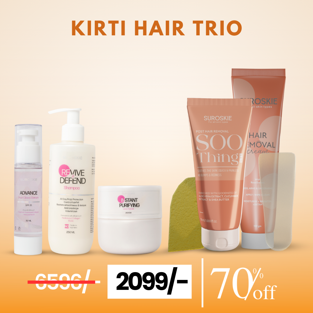 KIRO HAIR TRIO ( REVIVE & DEFEND SHAMPOO + HAIR MASK + HAIR SERUM ) + 1 HAIR REMOVAL KIT