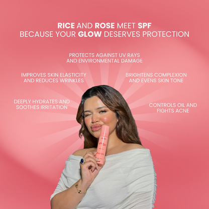 Glow Up Juice Spf 50 PA++++  Rice & Rose Dewy Spf Toner Mist