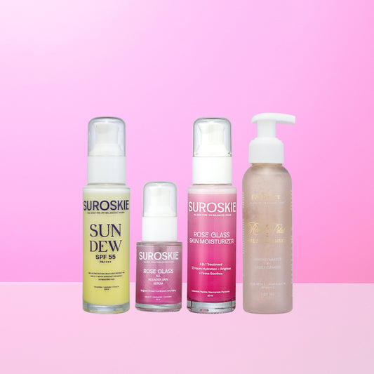 Cleanser + serum + sunscreen + moisturiser