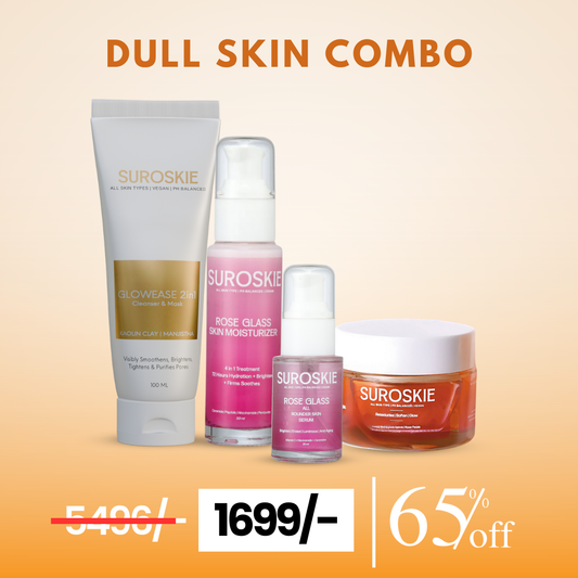 Dull skin combo (Glow Ease + Rosanna Mask+ Rose Glass Serum + Rose Glass Moisturizer)