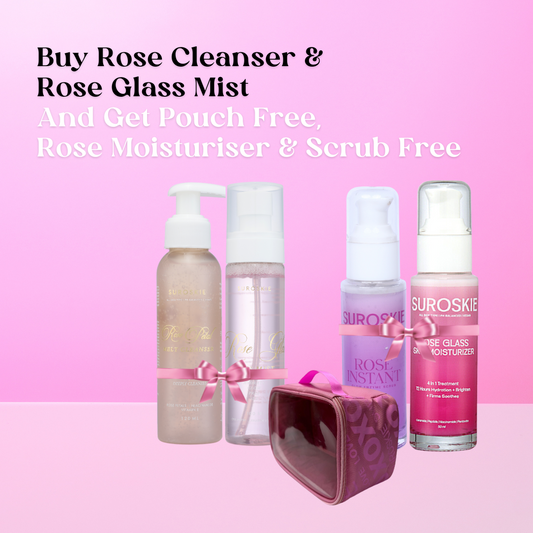 Buy Rose Cleanser & Rose Glass Mist | Get Pouch Free, Rose Glass Moisturiser & Scrub Free