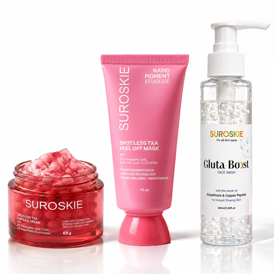 Gluta Boost Facewash + Pigmentation Peel-Off Mask + Spotless TXA Boba Capsule Cream
