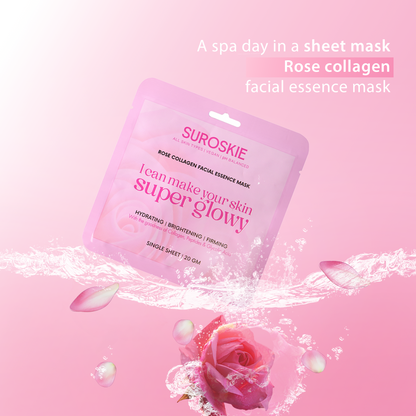 Rose Collagen Facial Essence Mask Pack Of 3