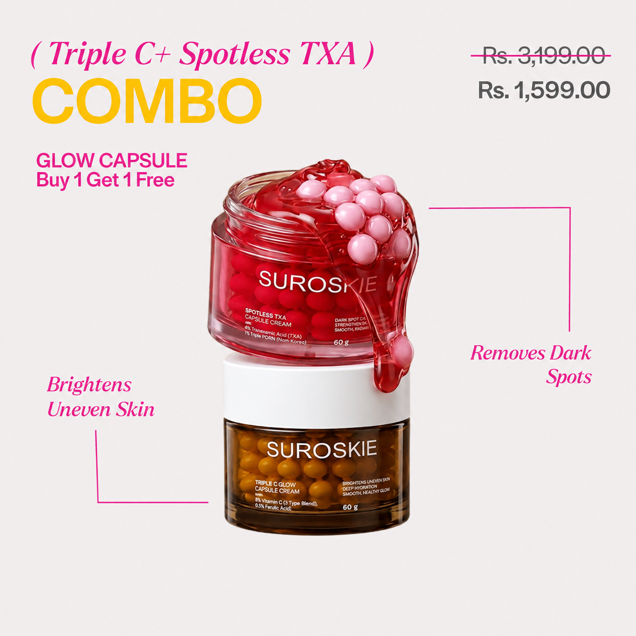 GLOW CAPSULE Buy 1 Get 1 Free ( TRIPLE C + SPOTLESS TXA )