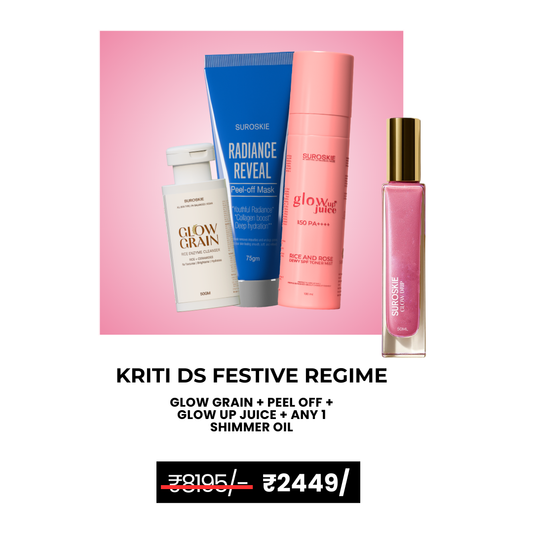 Festive Regime (Glow Grain + Peel of mask + Glow Up juice) + Shimmer Oil