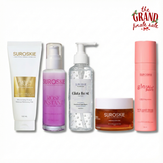 Anniversary SPL Combo (Gluta Boost +Rose Scrub +Rossana Mask +Glow Up + Feather Touch )