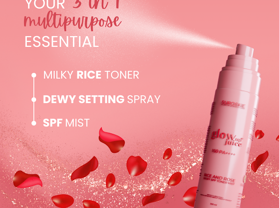 Glow Up Juice Spf 50 PA++++  Rice & Rose Dewy Spf Toner Mist