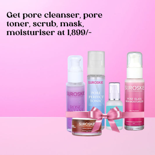 FLAT DEAL @1899/- Get - Pore cleanser, Pore Perfect toner , Rose scrub ,Rose mask and Rose Moisturiser
