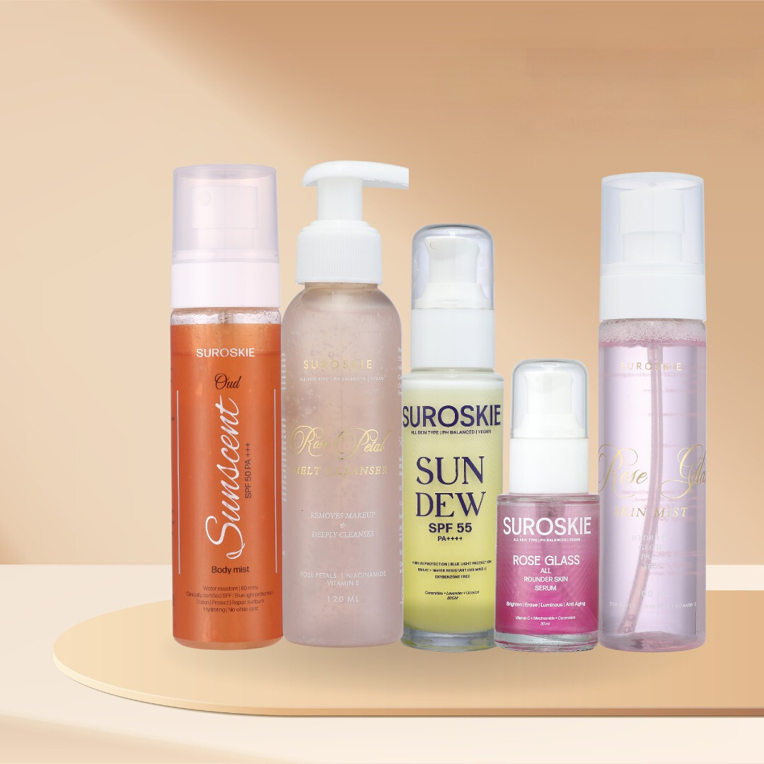 MBM Regime ( 1.Rose cleanser + 2.Glass mist + 3.Serum + 4.Sundew + 5.SunScent )