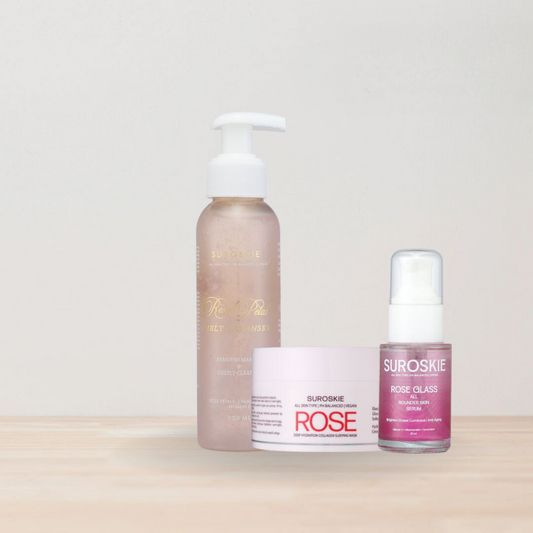 Rose Combo of (1.Rose Cleaser + 2.Rose Serum + 3.Rose Sleeping mask)