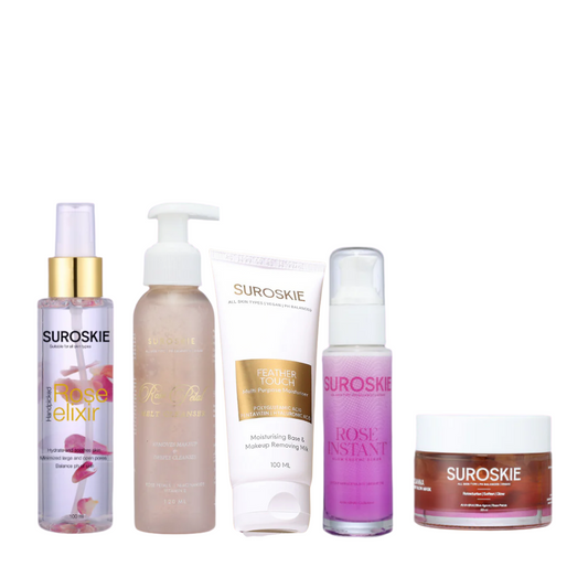 Kriti Ds Regime (Rose Elixir + Rose Petal Cleanser + Feather Touch + Rose Instant Scrub + Rossana Mask)