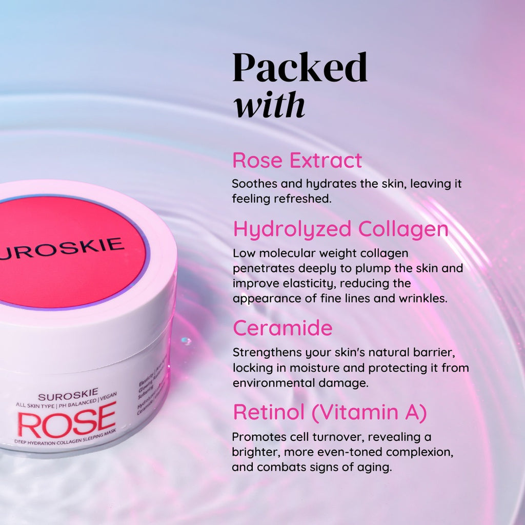 Overnight Rose Deep Hydration Collagen Sleeping Mask for Dry Skin ...