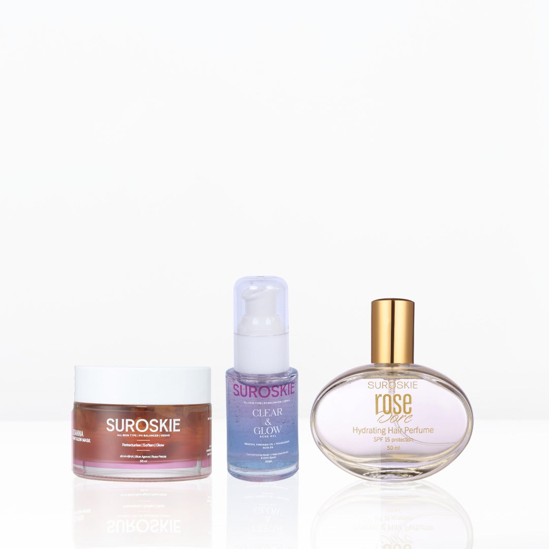 ADVANCED ACNE CARE WITH DORE DELIGHTFUL KIT ( 1.Acne Gel  +  2.Rosanna Glow Mask  +  3.Rose Dore )