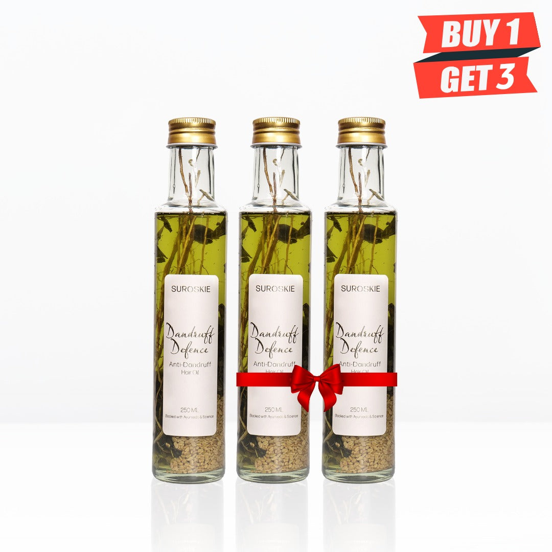 Pay For 1 Get 3  Dandruff Defence Hair Oil With Rosemary & Olive Oil Extract for Scalp