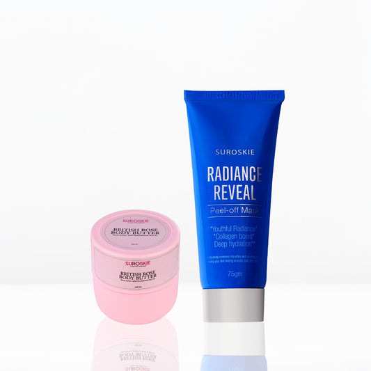 Radiance Reveal Combo with British Rose Body Butter with Macadamia Nut Oil