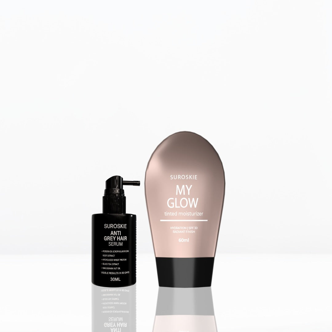 My Glow Combo With Suroskie Anti-Grey Hair Serum