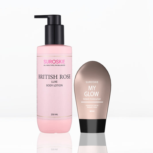 My Glow Combo With British Rose Body Lotion With Shea And Cocoa Butter Lotion