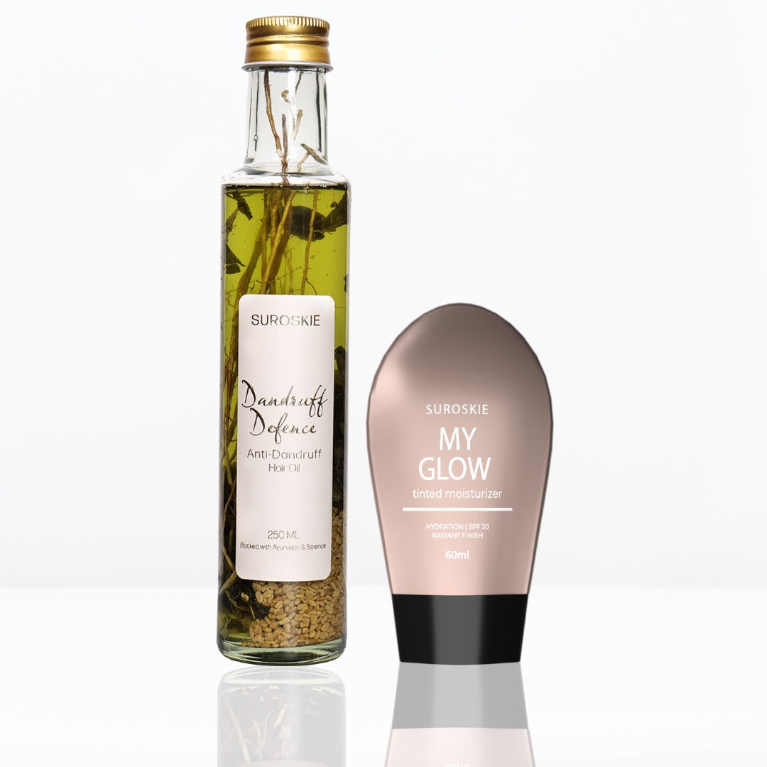 My Glow Combo With Dandruff Defence Hair Oil With Rosemary & Olive Oil Extract For Scalp