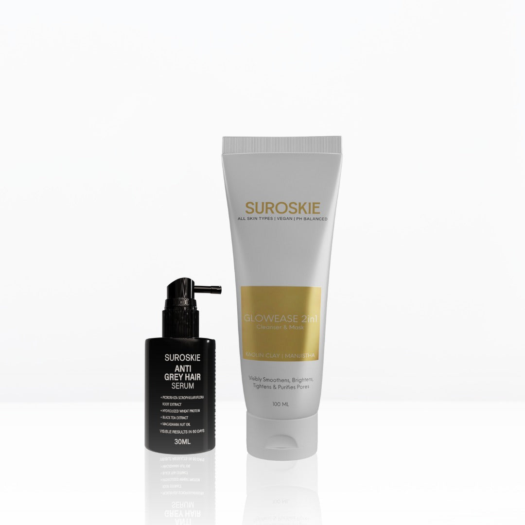 Glowease Combo With Suroskie Anti-Grey Hair Serum