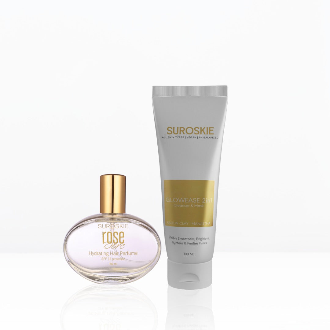 Glowease Combo With Suroskie Rose Dore Hydrating Hair Perfume