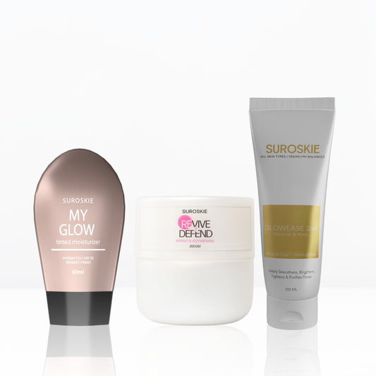 Glow Combo (Glow Ease & My Glow & Revive & Defend Instant Glass Hair Mask)