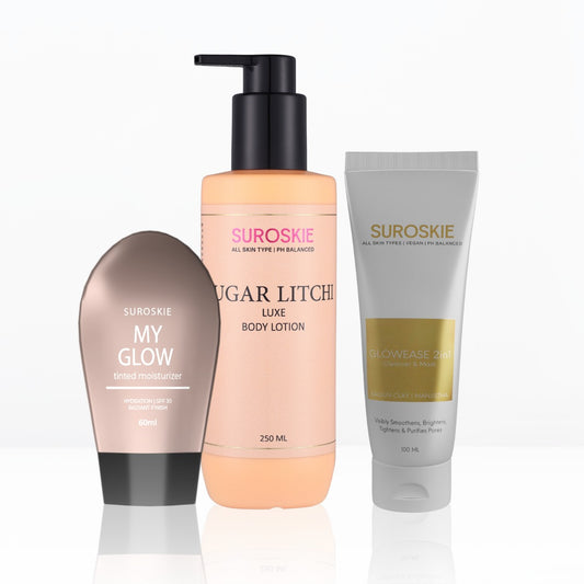 Glow Combo (Glow Ease & My Glow & Sugar Litchi Body Lotion)