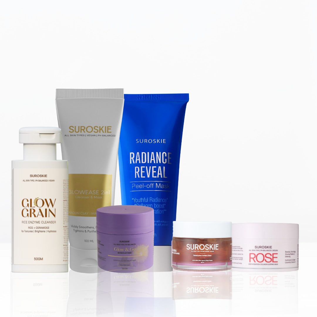 GLOW GRAIN + ROSSANA + DETAN 100GM + SLEEPING MASK + GLOWEASE+ PEEL OFF MASK