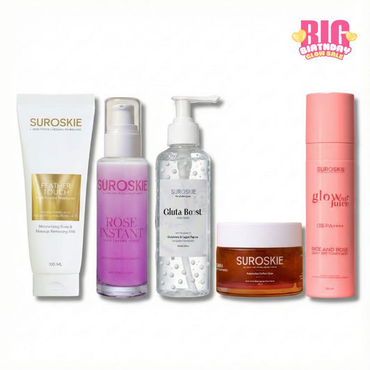 Anniversary SPL Combo (Gluta Boost +Rose Scrub +Rossana Mask +Glow Up + Feather Touch )