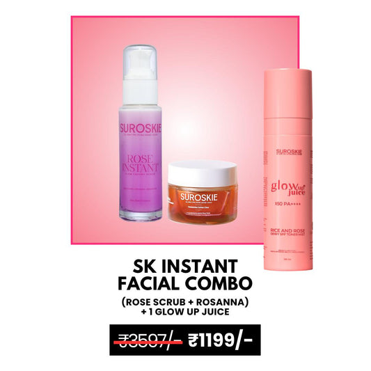 Sk Instant Facial Combo ( Rose Scrub + Rosanna Mask + Glow Up Juice )