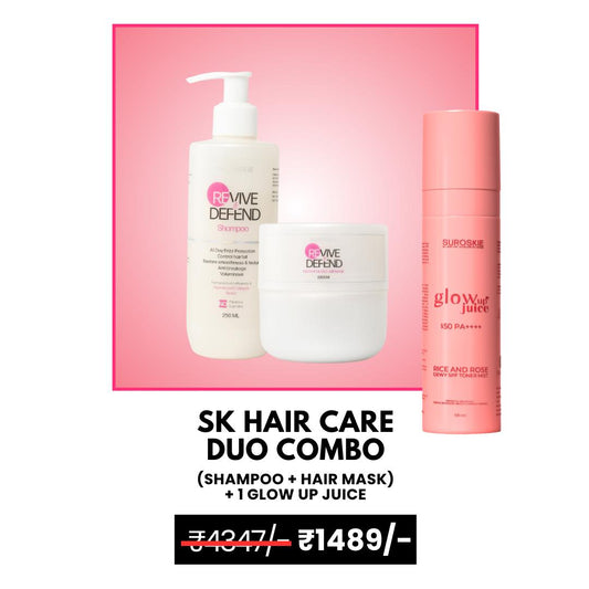 Sk Hair Care Duo Combo ( Revive & Defend Shampoo + Hair Mask + Glow Up Juice )