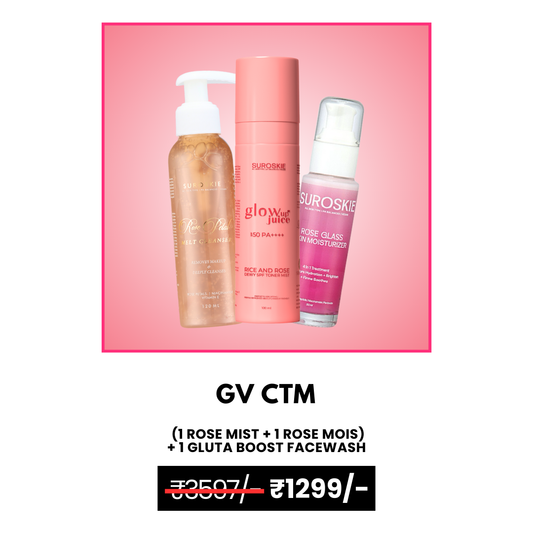 GV CTM ( ROSE GLASS MIST + ROSE MOISTURIZER + GLUTA BOOST FACE WASH )