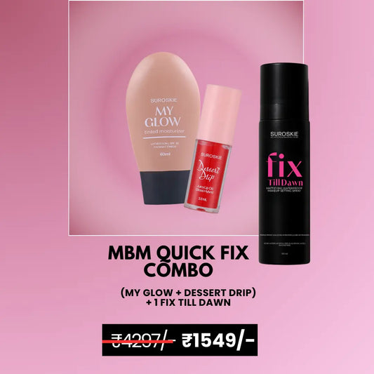 MBM QUICK FIX COMBO MY GLOW +LIP OIL + MAKE UP FIXER