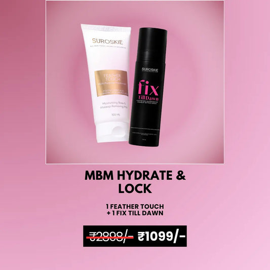 MBM HYDRATE & LOCK COMBO FEATHER TOUCH + FIX TILL DAWN MAKE UP FIXER