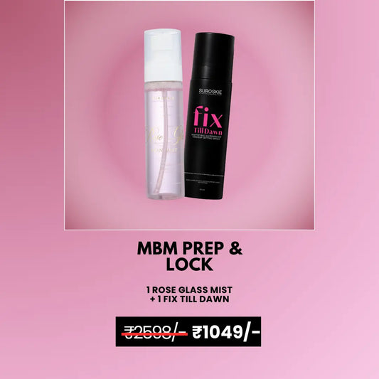 MBM PREP & LOCK COMBO ROSE GLASS MIST + FIX TILL DAWN MAKE UP FIXER
