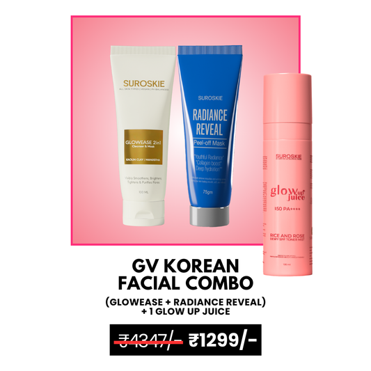 GV Korean Facial Combo ( Glow Ease + Radiance Reveal + Glow Up Juice )